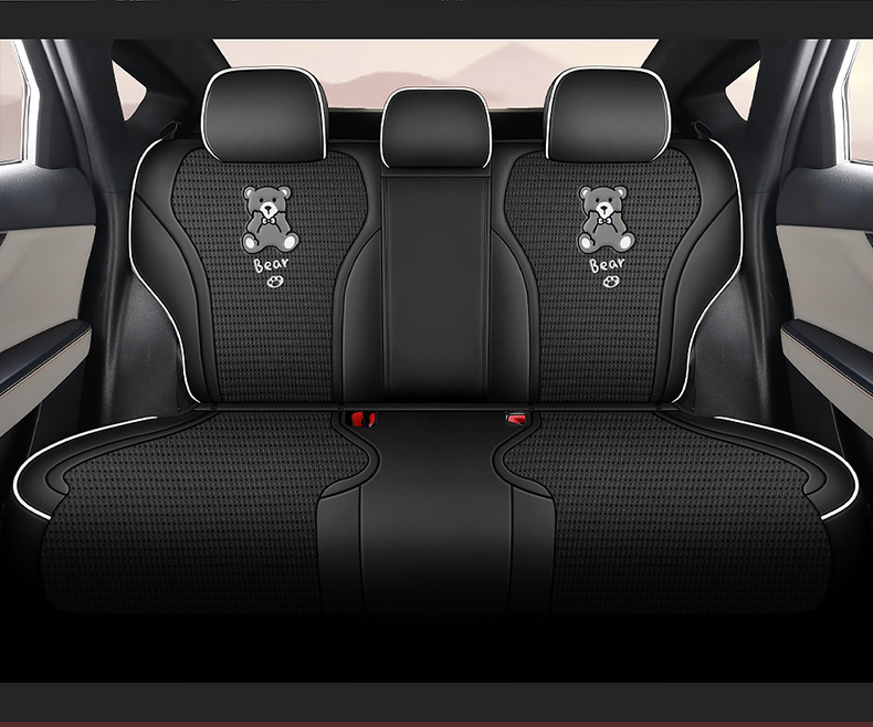 2021-24 BYD Qin PLUS special seat cover leather hemp stitching car cushion cartoon bear four seasons