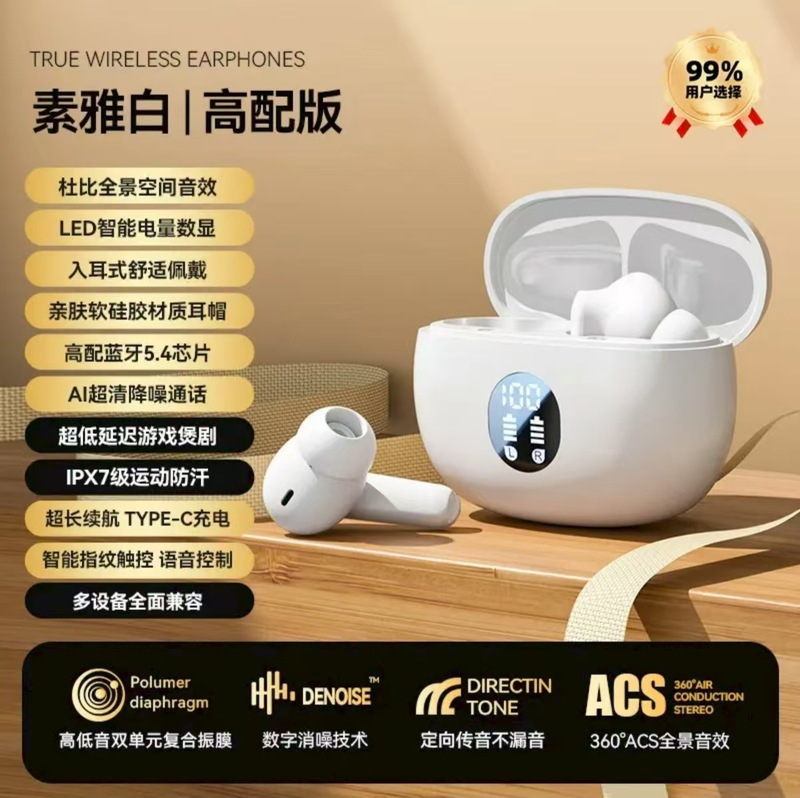 跨境2025新款蓝牙耳机入耳式无线数显屏幕超长续航降噪高音质|undefined