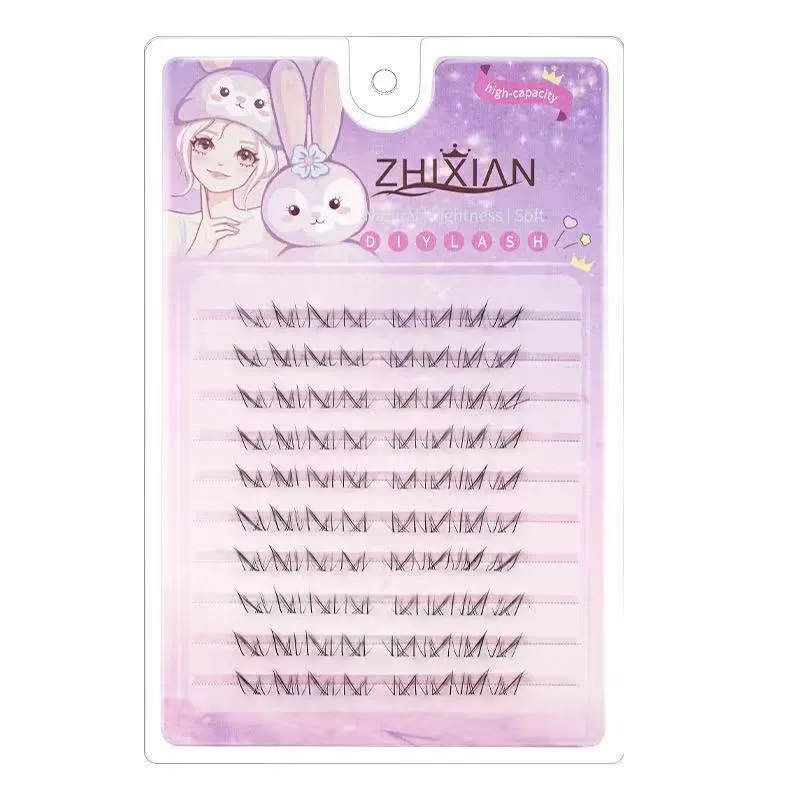 Плотные завивающиеся наращенные ресницы (Zhixian) набор многостилистических кластеров, длина 5–14 мм