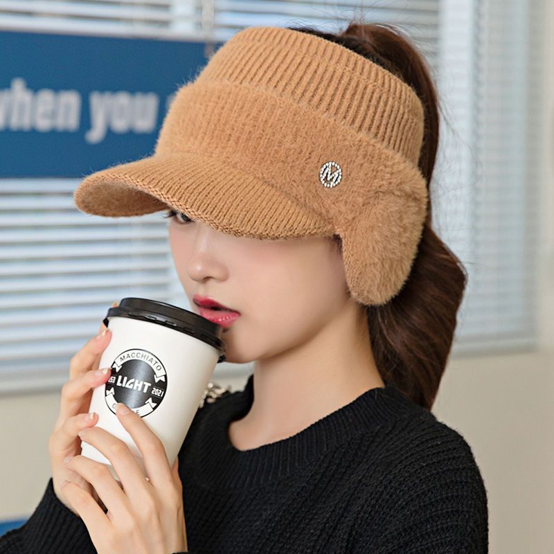 Women's Casual Solid Color Curved Eaves Wool Cap display picture 4