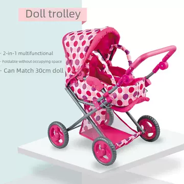 Foreign trade high-end European and American hot selling girls' toys play house doll trolley simulation baby trolley - ShopShipShake