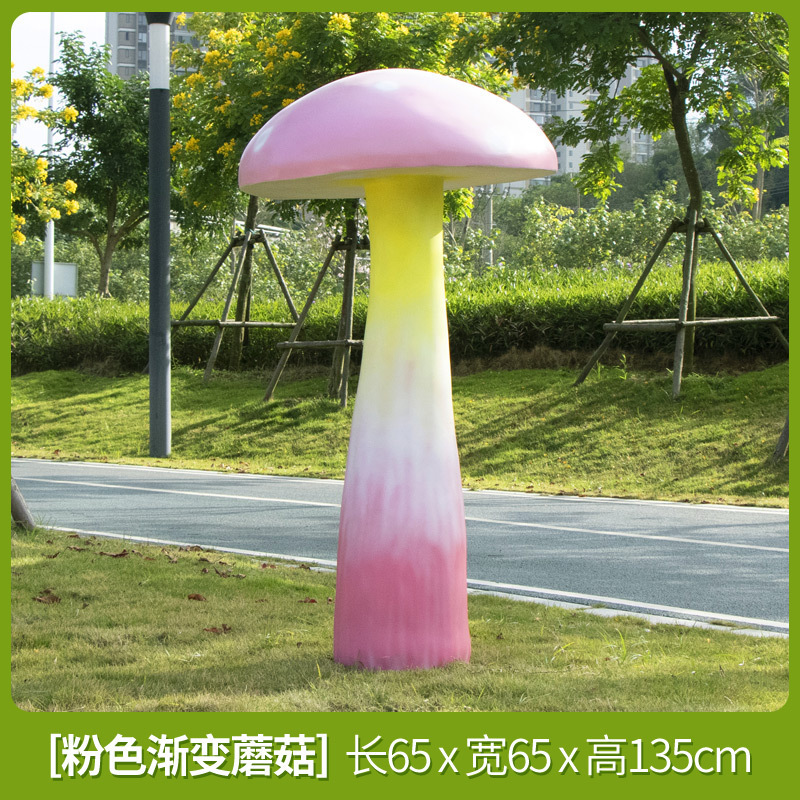 Parque Bosque Simulación Mushroom Escultura Decoración de jardín Patio Decoración de conejo Césped FRP Animales Escenografía