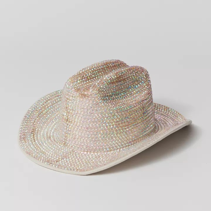 2024 nueva Denim rhinestone Fedora sombrero rhinestone Accesorios Sombrero de moda etapa brillante ala grande Jazz sombrero para hombres y mujeres