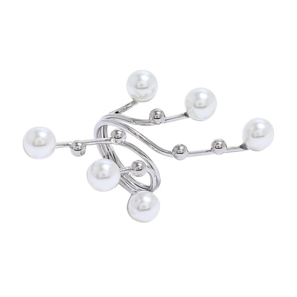 Fashionable trend geometric creative golden ring pearl