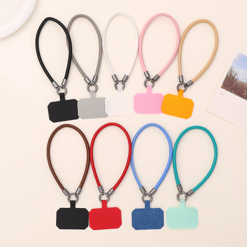 New short leather mobile phone pendant drop-resistant wrist strap durable mobile phone chain men and women pendant