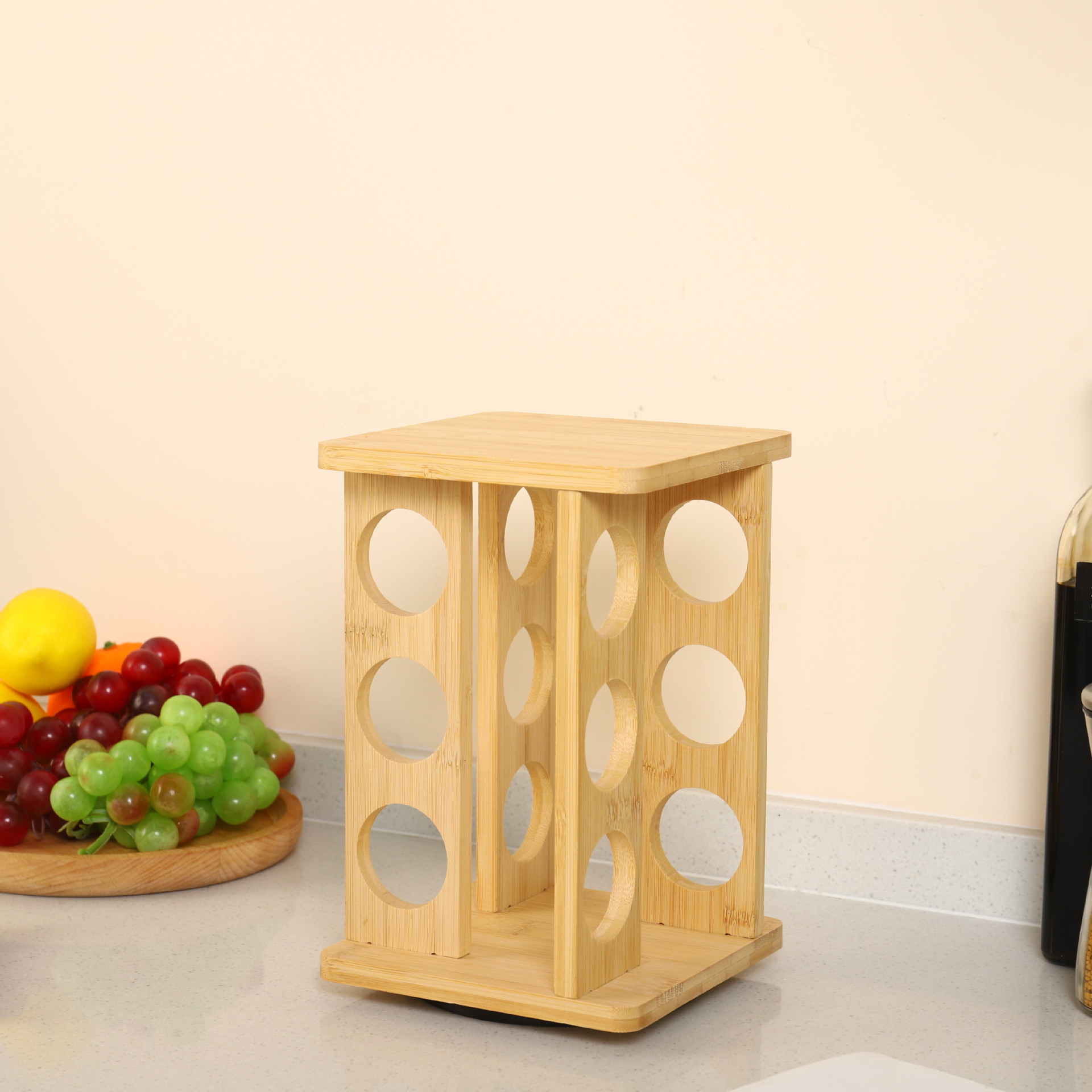 Estante organizador de especias de bambú multicapa para cocina, para aceite, sal, salsa y vinagre, artesanía de madera, estante de almacenamiento de condimentos.