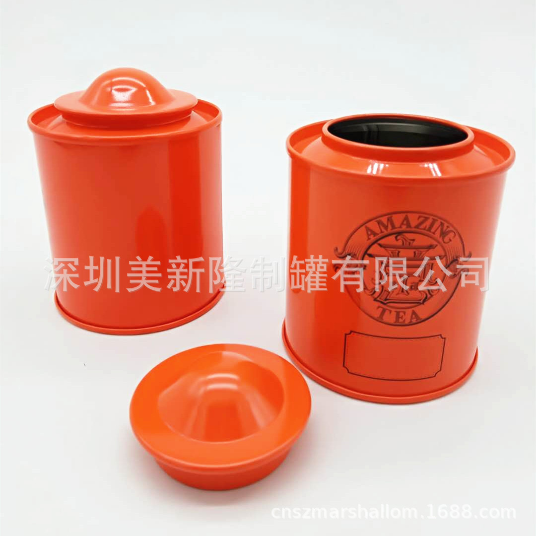 红色茶叶罐