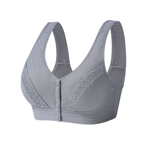 Wan Shuting Wireless Bra Vest Style Middle-aged and Elderly Bras Large Size Front Button Mom Underwear