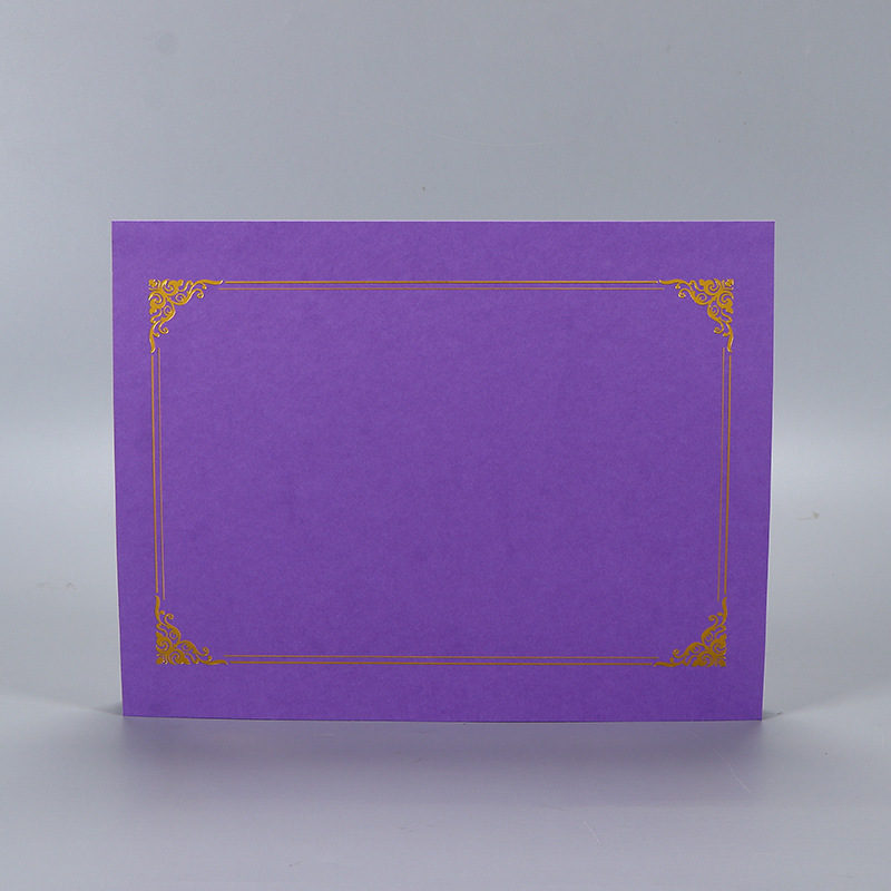 Purple certificate cover