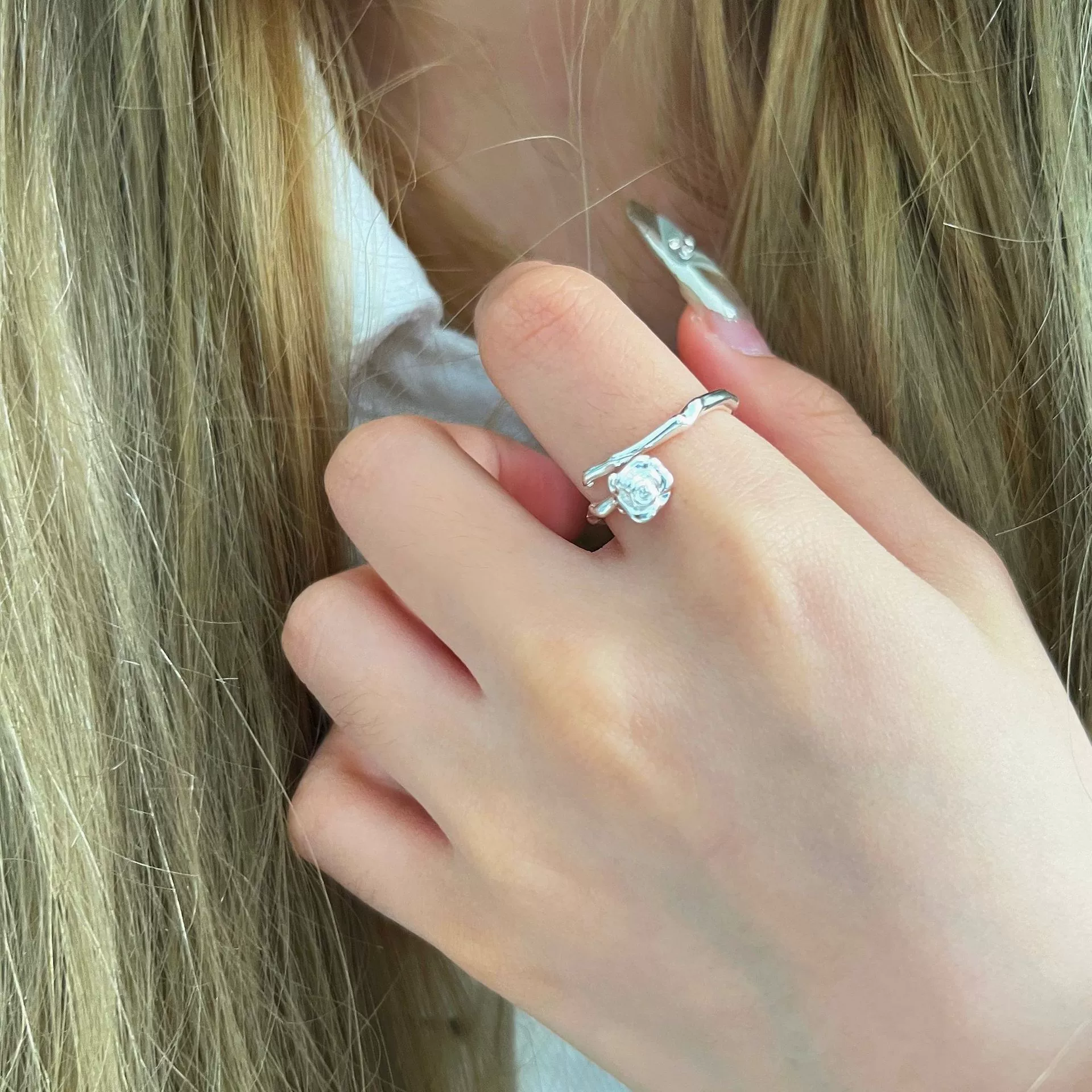 Adjustable Ring, 925 Silver Sample, Universal Fit, Light Luxury Style