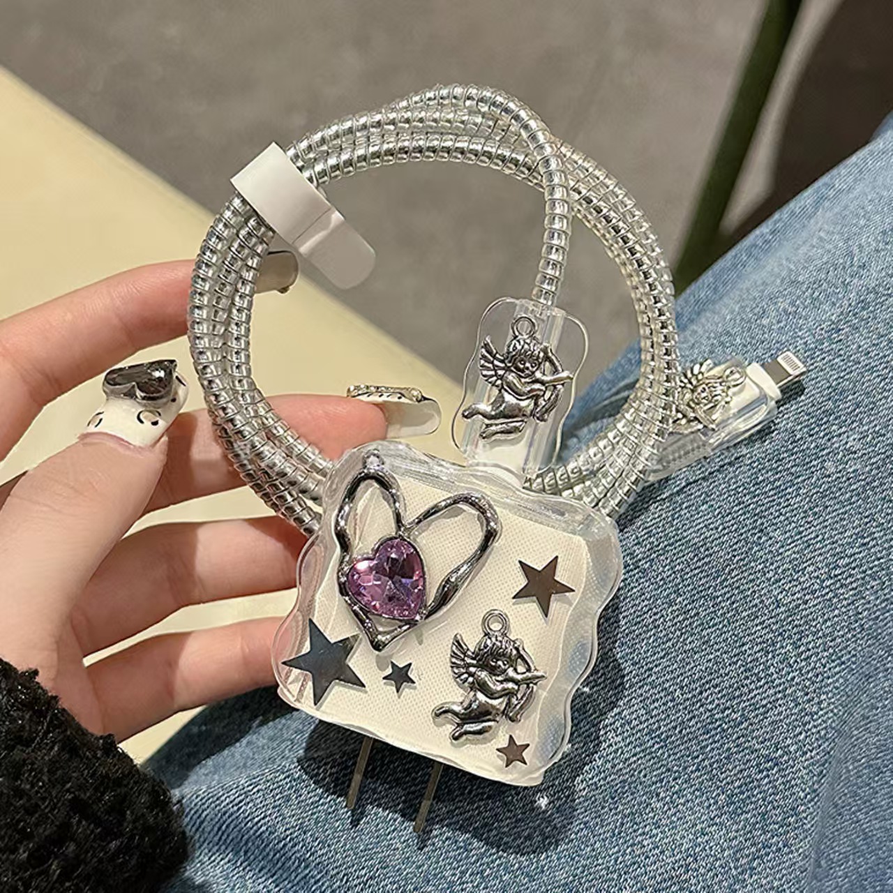 Para Apple 14 línea de datos cubierta protectora iPhone13 cargador cabezal 12promax bobinado estuche para iPad