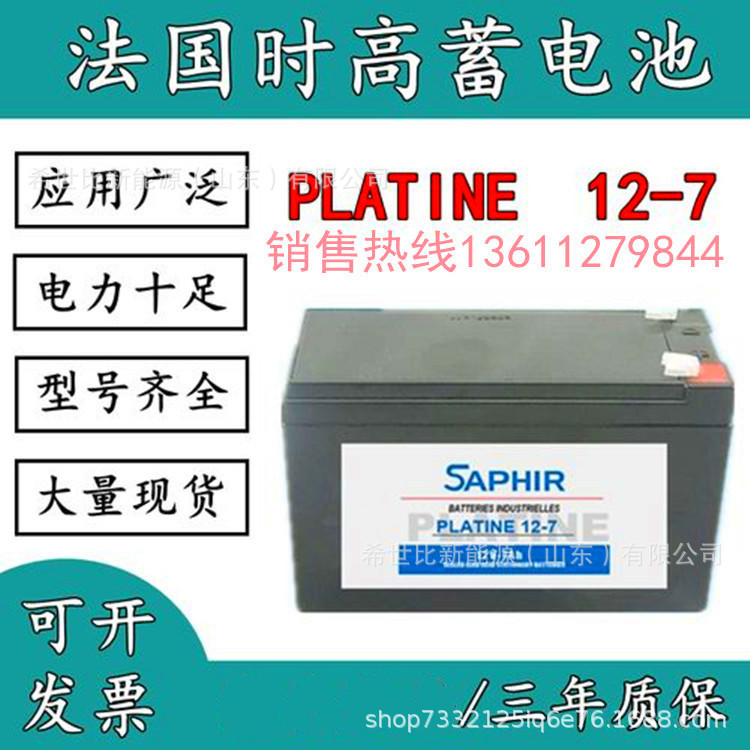 法国STECO时高蓄电池PLATINE12-7电动卷闸门12V7AH移动电子设备