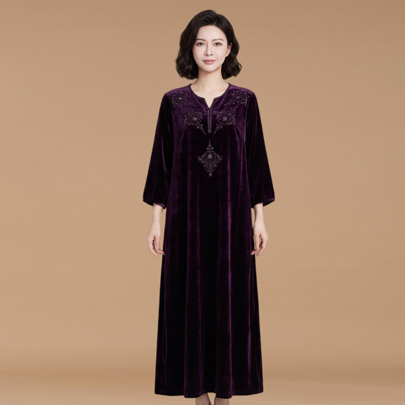 Direct sale from the manufacturer: Hangzhou silk velvet dress, 2026 new spring and autumn collection, mulberry silk flocked dress for women, price controlled at 769 Direct sale from the manufacturer: Hangzhou silk velvet dress, 2026 new spring and autumn collection, mulberry silk flocked dress for women, price controlled at 769