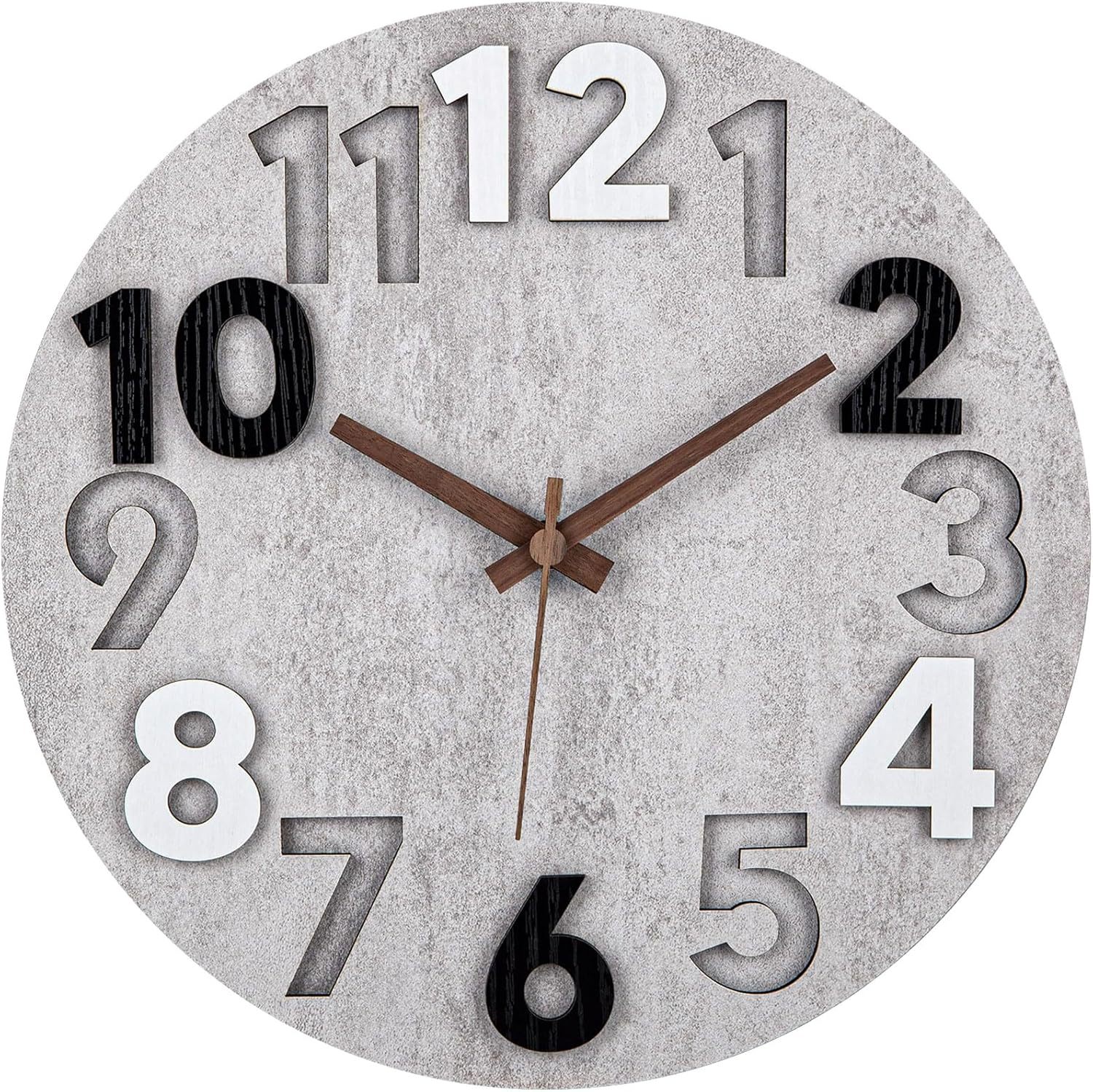 MDF doble reloj de pared silencioso reloj doméstico moderno redondo sala de estar dormitorio simple personalidad batería reloj de moda image 6