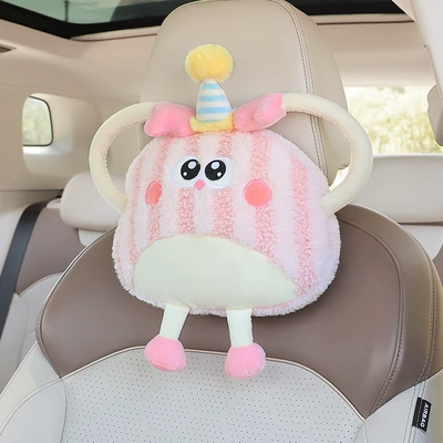 Car Supplies Headrest, Headrest - striped-monster-pink-headrest