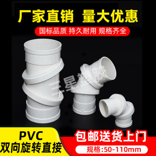 pvc��ˮ���p�����Dֱ��360�ȿ��{�Ƕ��f���^50 75 110 160mm