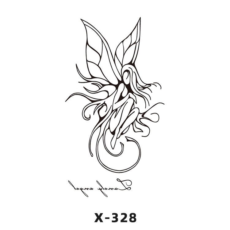 Arco de flor pequeña pegatinas de tatuaje fresco 3D dibujos animados transfronterizo Henna rosa impermeable texto en inglés pegatinas de tatuaje