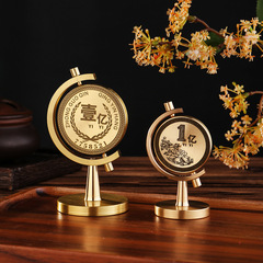 黃銅轉轉一億小目標旋轉辦公桌面擺件轉轉禮品解壓手把件創意