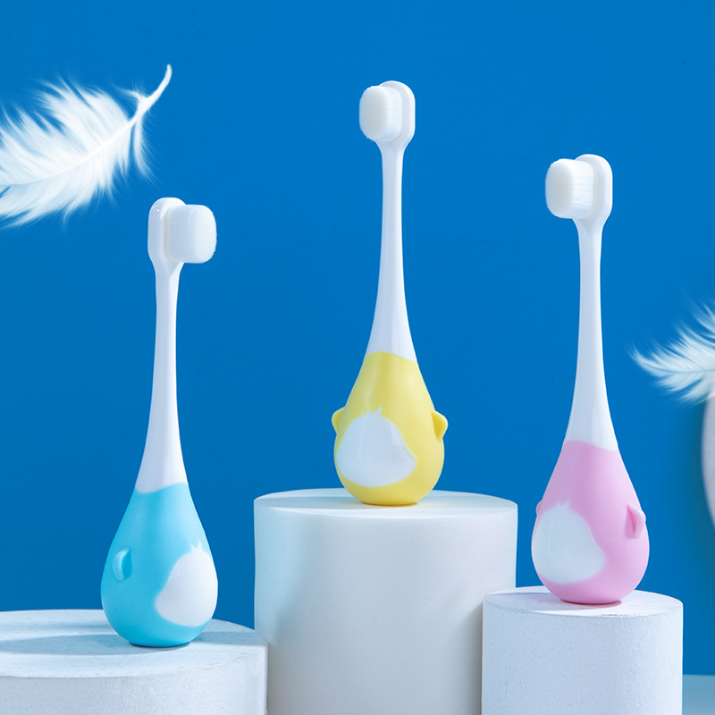 Mi Xuan Children's Ultra-Soft Toothbrush Soft Bristles 0-3-6 Years Old Baby Teething Period Tongue Coating Cleaning Baby Toothbrush Factory Wholesale