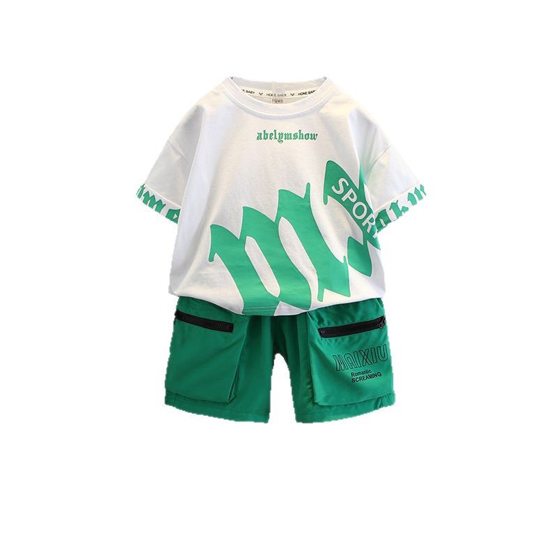 7946 traje de verano para niños pequeño y mediano estilo delgado coreano casual de manga corta de dos piezas para bebés estilo de verano ropa para niños guapos