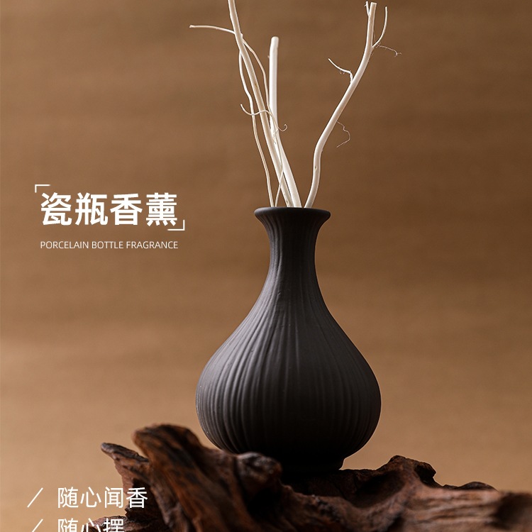 Retro Aromatherapy Pottery Bottle Art Home Dragon Willow Flower Arrangement Ornaments Hotel B&B Office Desktop Diffuser Bottle Essential Oil