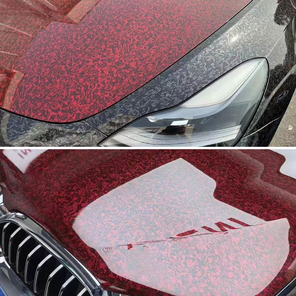 Pet Forged Carbon Fiber Car Wrap Film, Color Changing Film, Glossy and Matte Interior, Rearview Mirror, Motorcycle Trunk Sticker