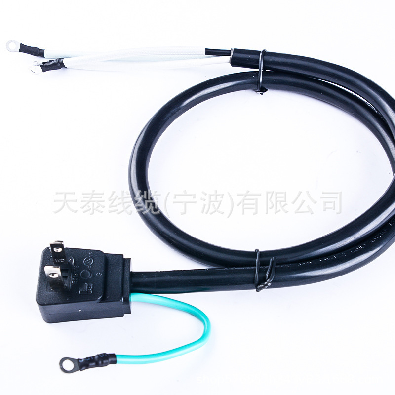 美规插头带地线电源线 美标地线环形端子插头线 美标三芯线