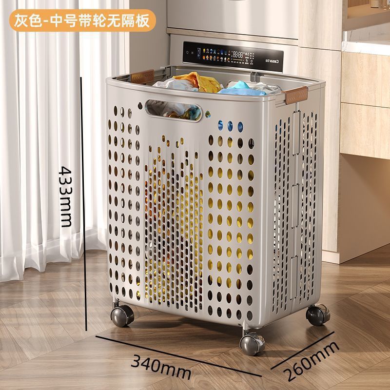 Cesta de ropa sucia doméstica plegable cesto de ropa sucia de baño de gran capacidad con rueda de transporte simple cesto de almacenamiento de ropa sucia