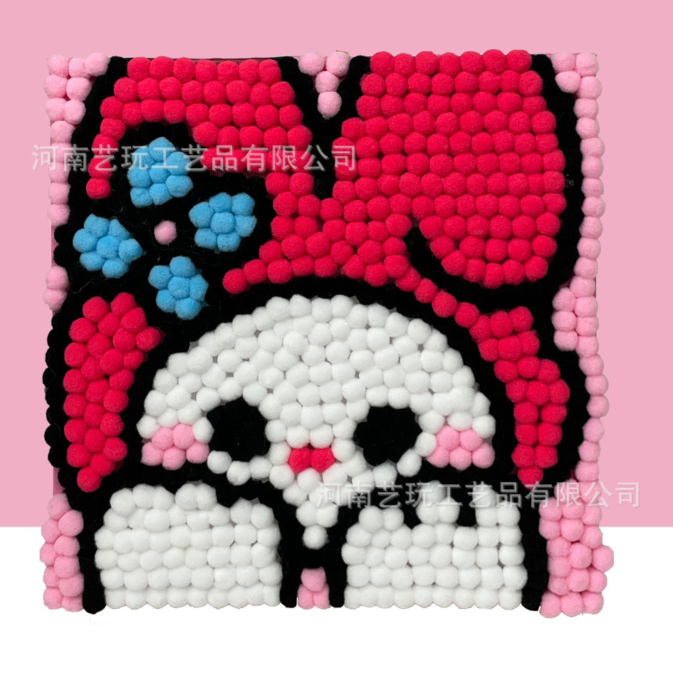 MQH20-008 / 20*20cm（实木内框+画布+毛球材料包）