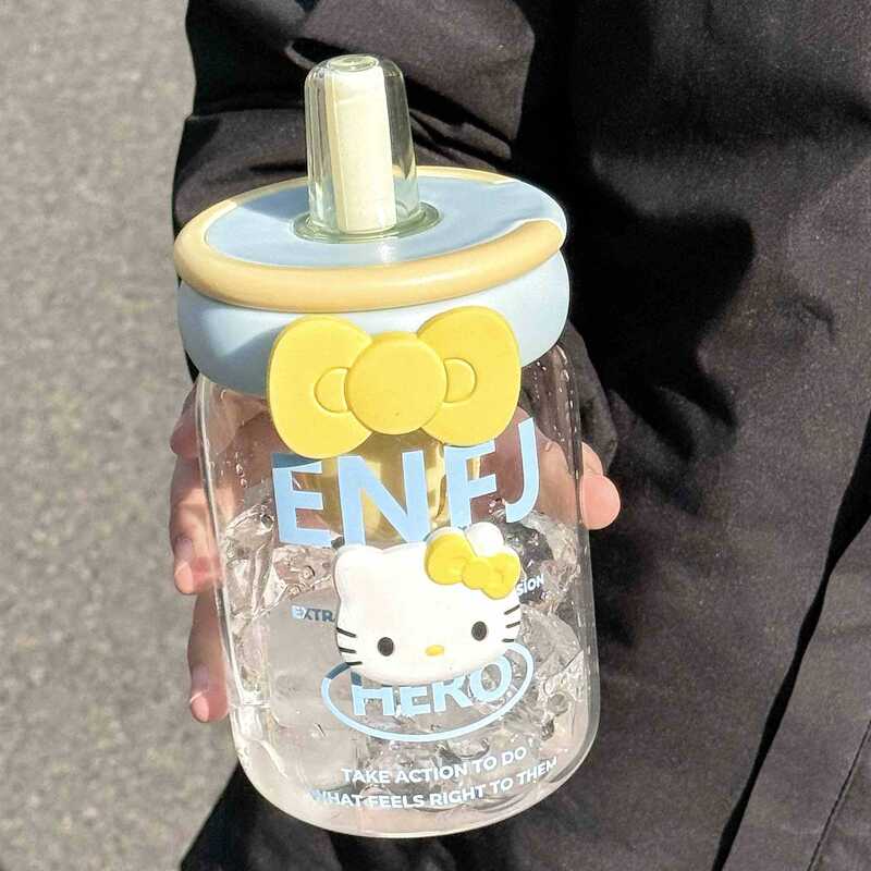 ガラス水コップ大容量高颜値女子耐熱透明シンプル耐高温携帯夏高颜値女子|undefined