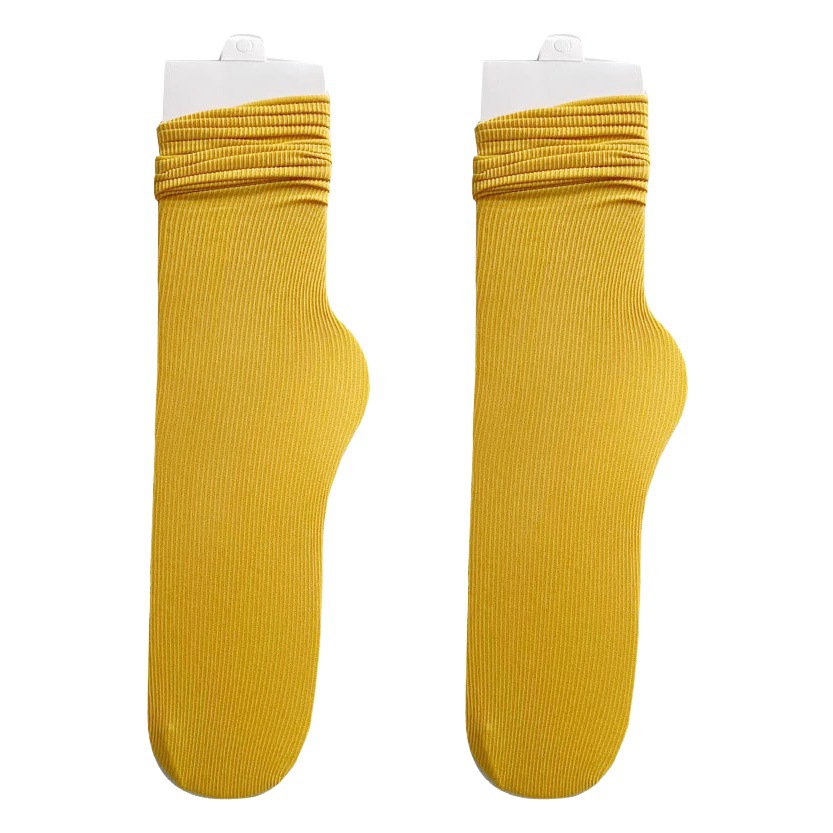 Calcetines de hielo para mujer de primavera y verano delgados y transpirables calcetines de pila de color sólido de terciopelo de media pantorrilla ins moda tubo largo fábrica al por mayor