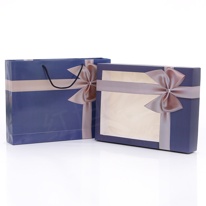 Toallas de baño de tres piezas caja de embalaje vacía caja de regalo de boda caja de regalo portátil de ventana abierta