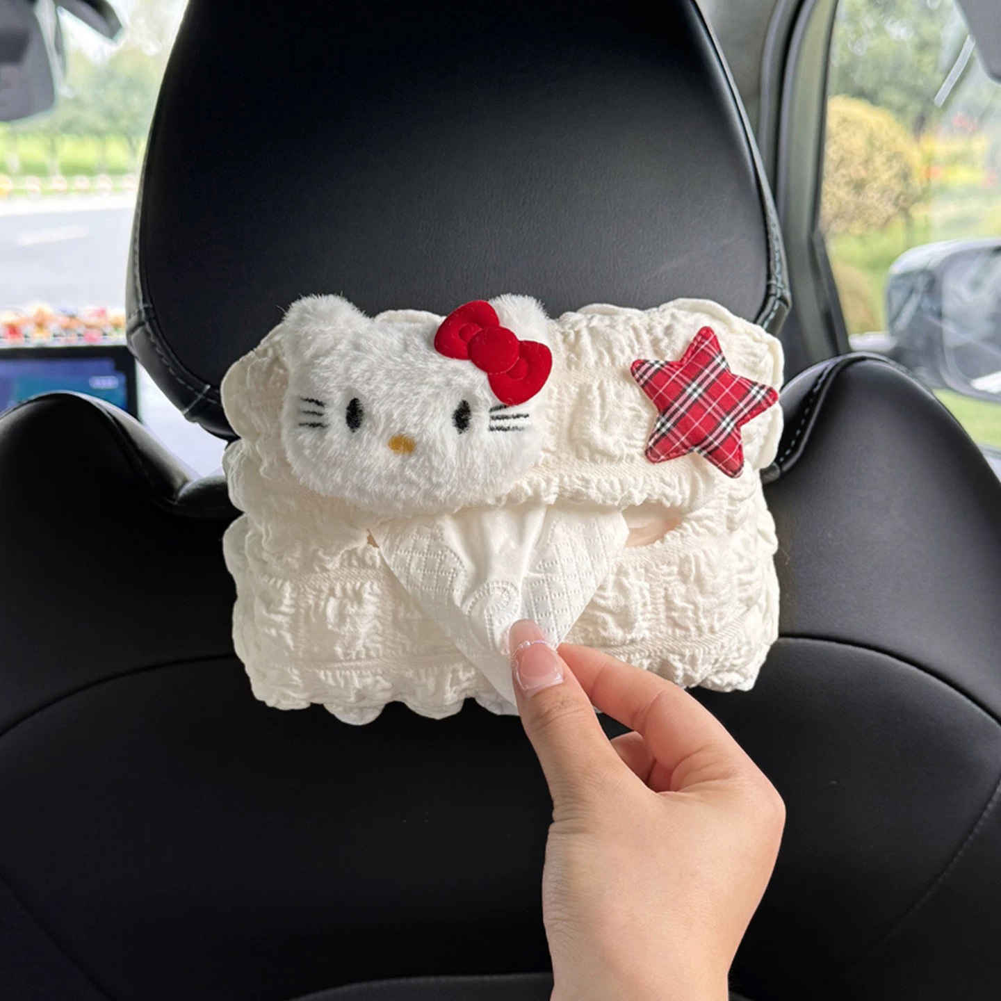 Car Tissue Box Creative Cartoon Car Tissue Box Hanging Car Tissue Box High-Value Decorative Tissue Bag