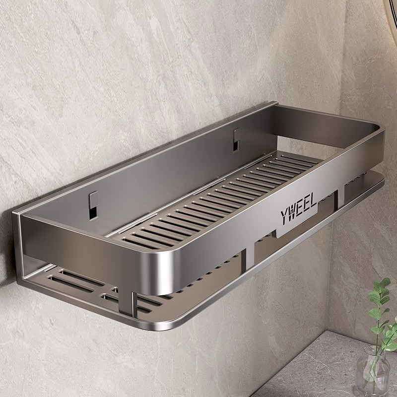 Gun Ash Bathroom Storage Rack Washbasin Punch-Free Bathroom Wall-Mounted Balcony Wall Toilet Storage Rack