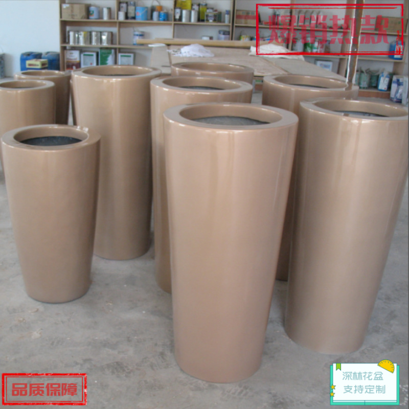 FRP combinado maceta de flores centro comercial hotel cafetería comercial belleza combinación contenedor de maceta de flores de fibra de vidrio