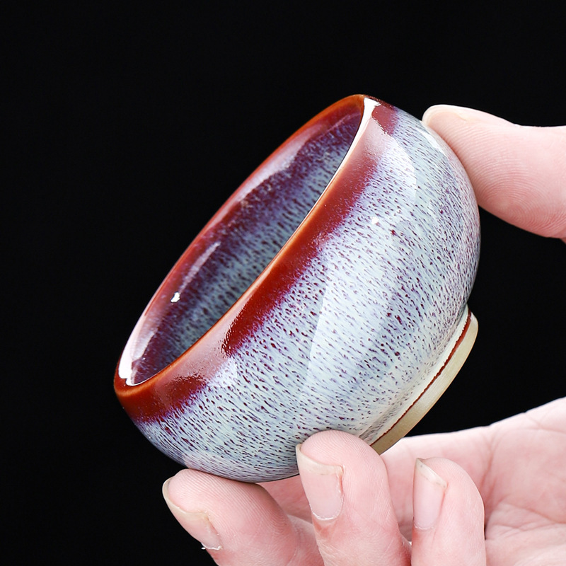 陶瓷鱼杯建盏主人杯家用功夫茶具茶盏窑变单杯家用茶具用品天目釉