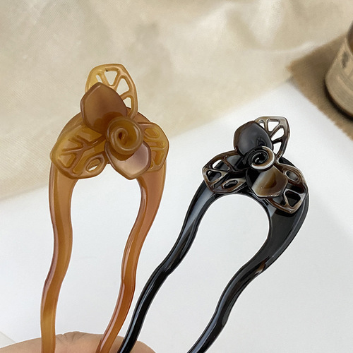 Korean Dongdaemun Flower Acetic Acid Hairpin, Ins Lazy Ballerina Updo Hairpin, Noble Lady Quality, Versatile Hair Accessory