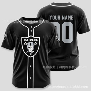 Nfl Las Vegas Raiders Raiders Team Pattern Printed One-Piece Men's Baseball Uniform