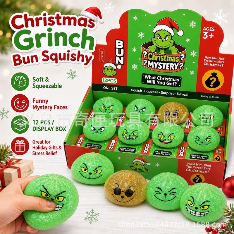 High-quality Glinch glow-in-the-dark gel 8.5cm Christmas reindeer squishy toy stress relief gadget