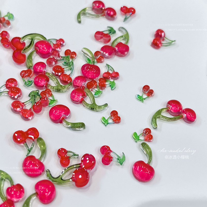 Cross-Border Hot-Selling Ice-Clear Small Cherry Nail Art Decorations, Whole Pack of Fresh-Style 3D Realistic Fruit Nail Accessories Wholesale Cross-Border Hot-Selling Ice-Clear Small Cherry Nail Art Decorations, Whole Pack of Fresh-Style 3D Realistic Fruit Nail Accessories Wholesale