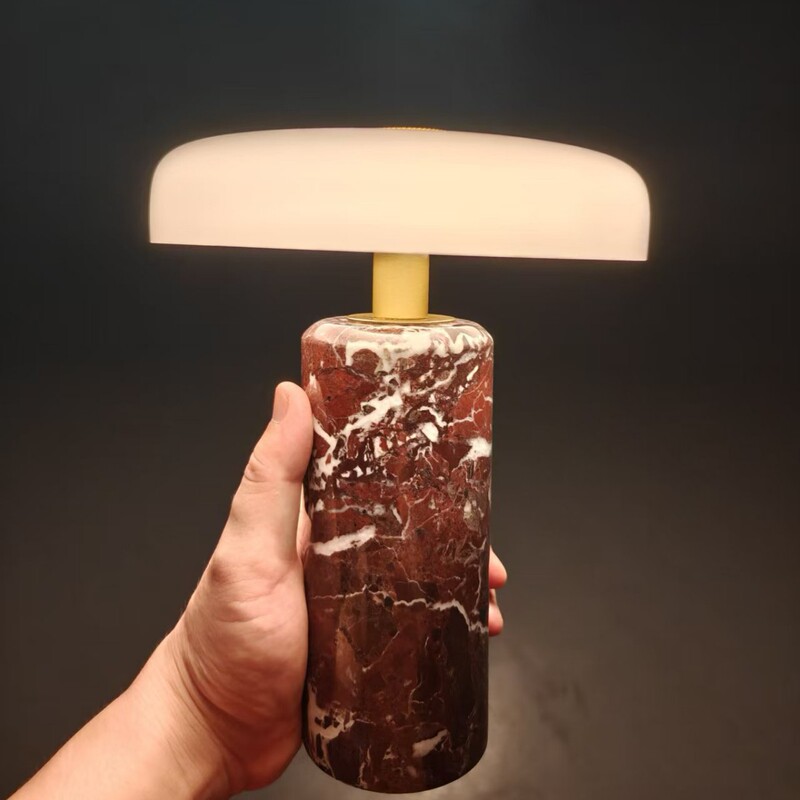 Danish Trip Carrara Portable Rechargeable Table Lamp for Living Room, Bedroom, Bedside, Marble High-End Atmosphere Lamp