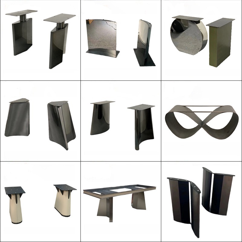 Mesa de acero inoxidable soporte de piernas de mármol base de lujo ligero marco de soporte de tabla de roca mesa redonda pie de mesa larga isla marco de mesa pie de comedor