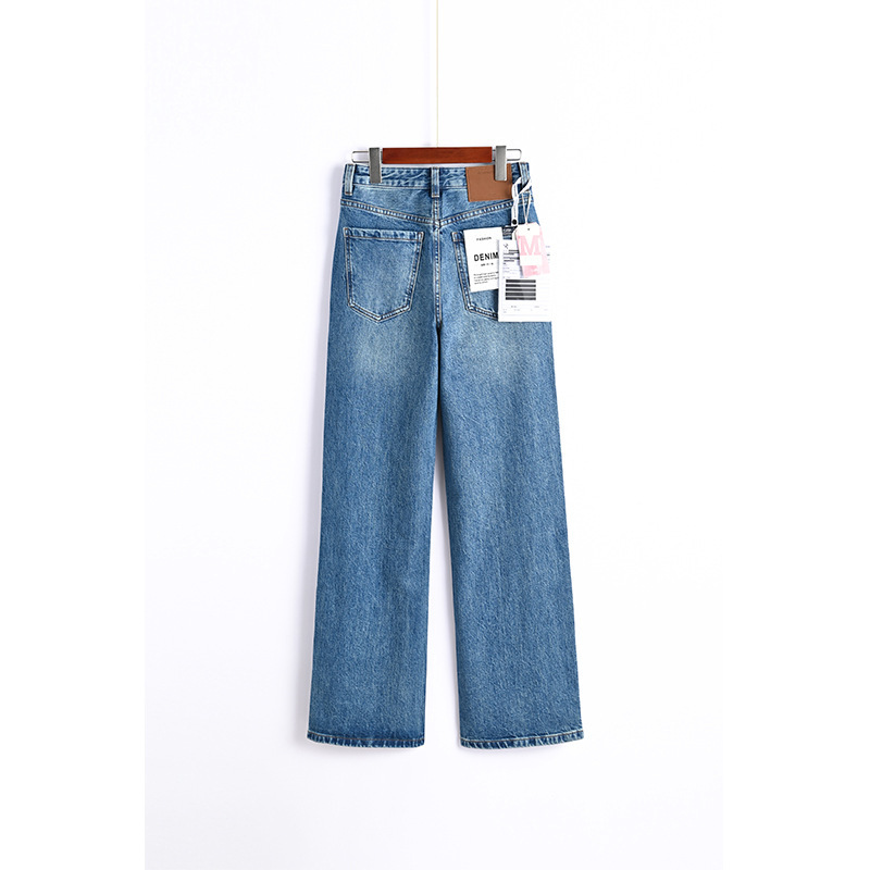 C IMREPSS/high goods Turkey imported Bossa straight pants blue retro heavy industry washed jeans women