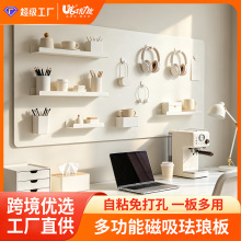 跨境磁吸珐琅板墙贴厨房收纳展示板可擦写教学墙磁吸家用小白板