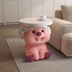 軽くて豪華な客間のソファーはloopy茶のいくつかの小さいタイプの床のベッドの頭の箱の創意のビーバーの置物を移動します。