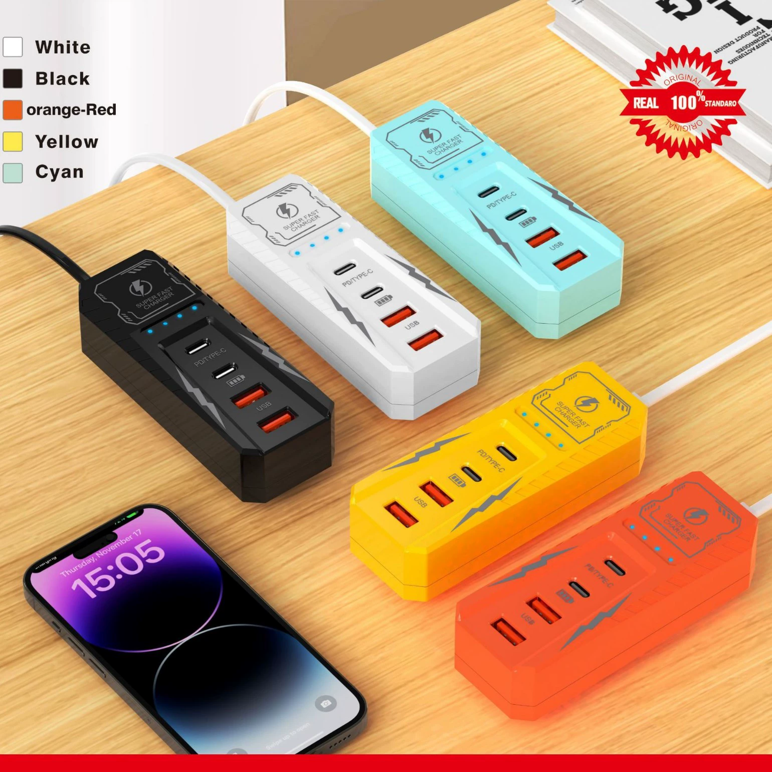 Mobile phone charger plug-in multi-port PD charging head type-c cable universal usb extension cable dual pd 5.1A