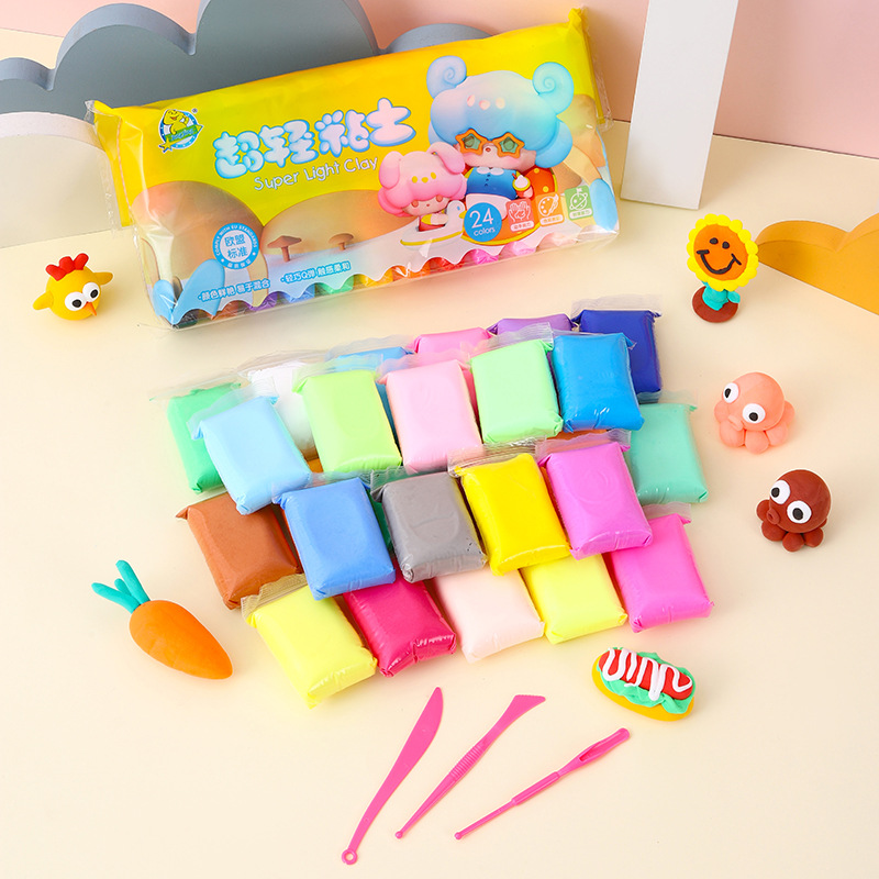 Arcilla ultraligera arcilla hecha a mano bricolaje arcilla color arcilla juguetes para niños plastilina color arcilla juego de herramientas arcilla al por mayor
