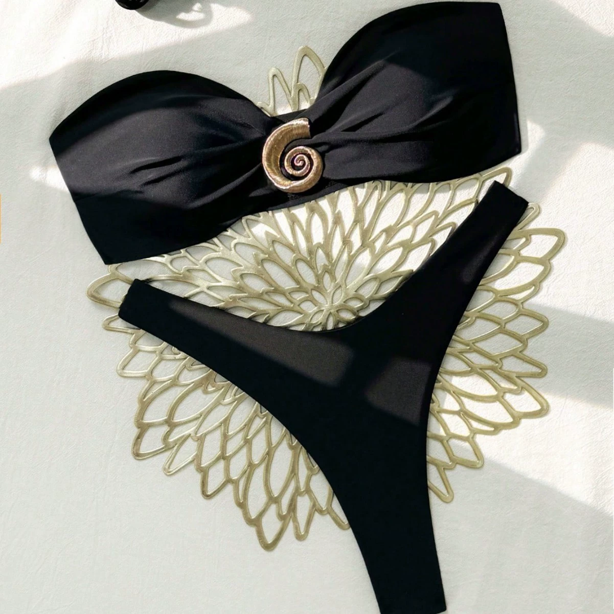 2025 новый стиль bikini сексуальный европейский и американский бикини сплошной цвет тряпки трансграничные разделенные женщины купальник купальник женщины