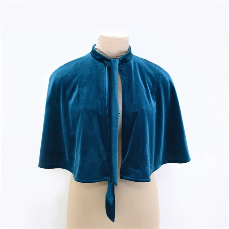 Thickened Warm Small Shawl Autumn and Winter Golden Velvet Small Vest Small Coat Small Cloak Outer Wear Cloak with Cheongsam