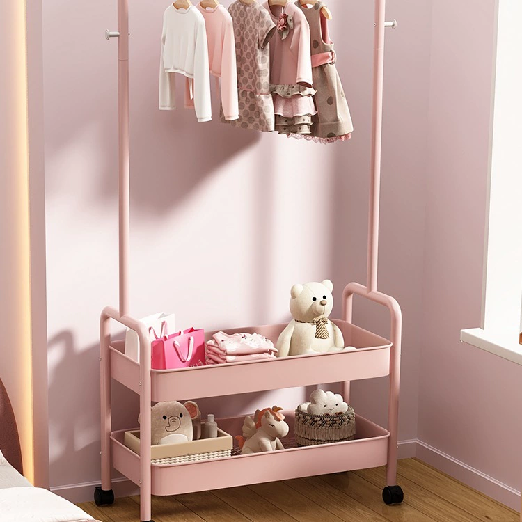 Детская вешалка для одежды, напольная вешалка для одежды для спальни, маленькая вешалка для одежды для девочек, стеллаж для хранения, сушилка для одежды для дома, розовая